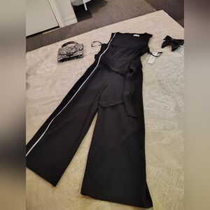Calvin Klein Black Jumpsuit with White Accents